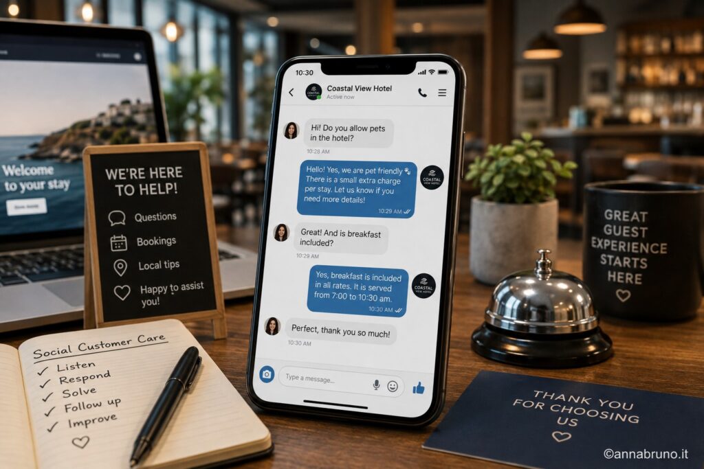 Social customer care nel food e turismo per hotel, ristoranti e operatori turistici