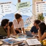 Come gestisco l’allineamento tra comunicazione e marketing in un progetto turistico Team di professionisti del turismo riuniti per coordinare comunicazione, marketing, prodotto e strategia condivisa.