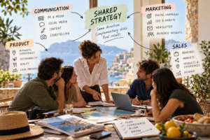 Team di professionisti del turismo riuniti per coordinare comunicazione, marketing, prodotto e strategia condivisa.